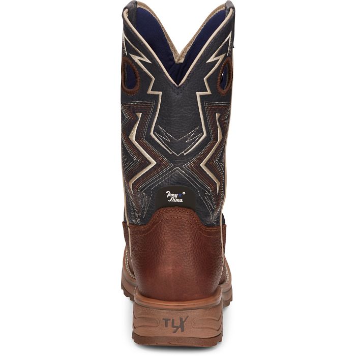 Tony Lama Men's Force 11" Wide Square Composite Toe Waterproof Work Boots (TW3402 / Dark Brown)
