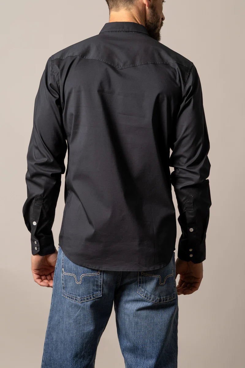 Camisa Talbott de manga larga para hombre de Kimes Ranch (NEGRA)