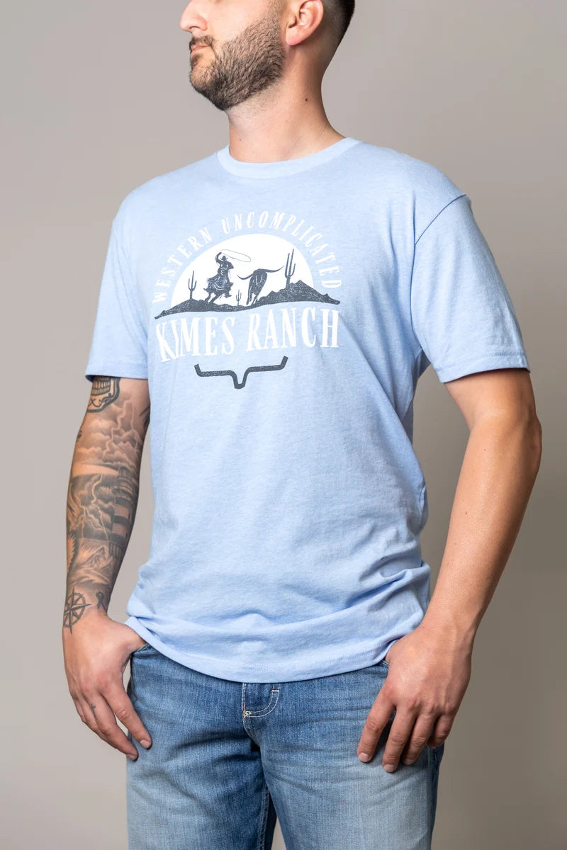 Camiseta para hombre The Chase de Kimes Ranch (azul Columbia jaspeado)
