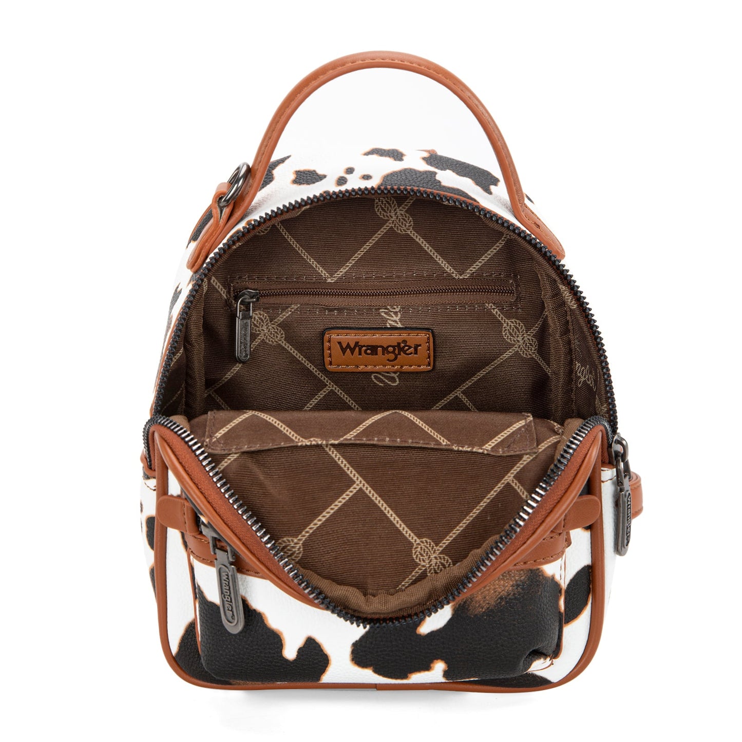 Wrangler Cow Print Mini Backpack with Coin Pouch (WG133-8600BR / Brown)