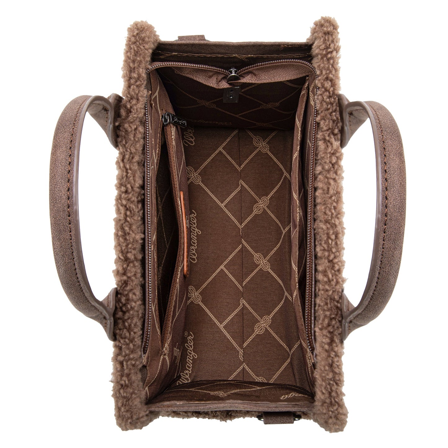 Wrangler Sherpa Southwestern Print Small Canvas Tote/Crossbody (WG166-8120SCF / Coffee)