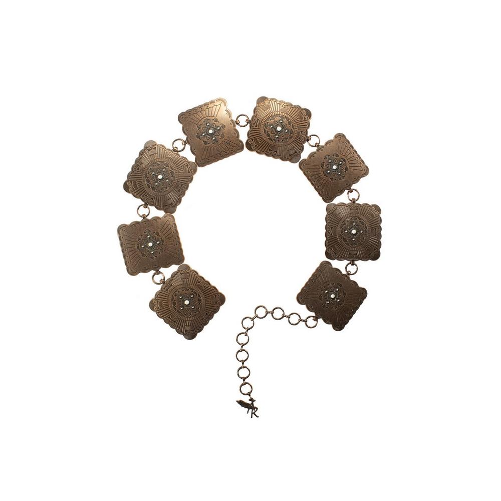 Cinturón de cadena rectangular de cobre Angel Ranch para mujer (D1400040216)