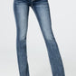 Miss Me Women's Natural Feather Wings Bootcut Jeans (M5082B143V-K1379 / Medium Dark Wash)