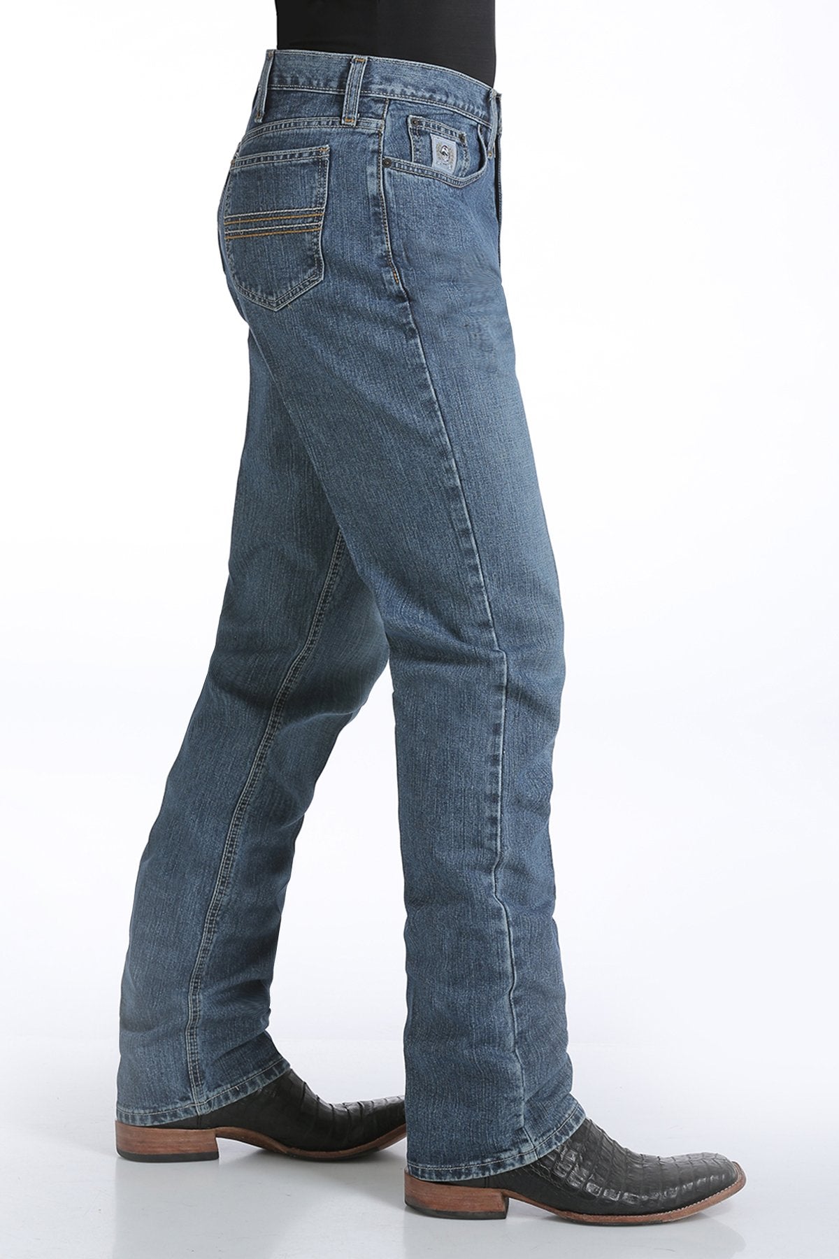 Cinch Men's Slim Fit Silver Label Jeans (MB98034001 - Medium Stonewash)