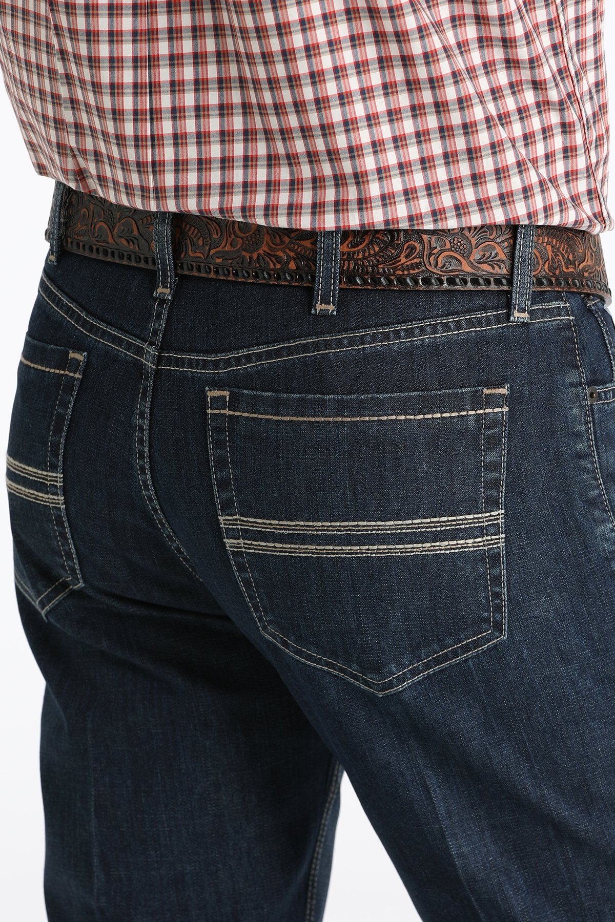 Vaqueros Cinch de corte entallado con etiqueta plateada para hombre (MB98034022 - Piedra oscura)