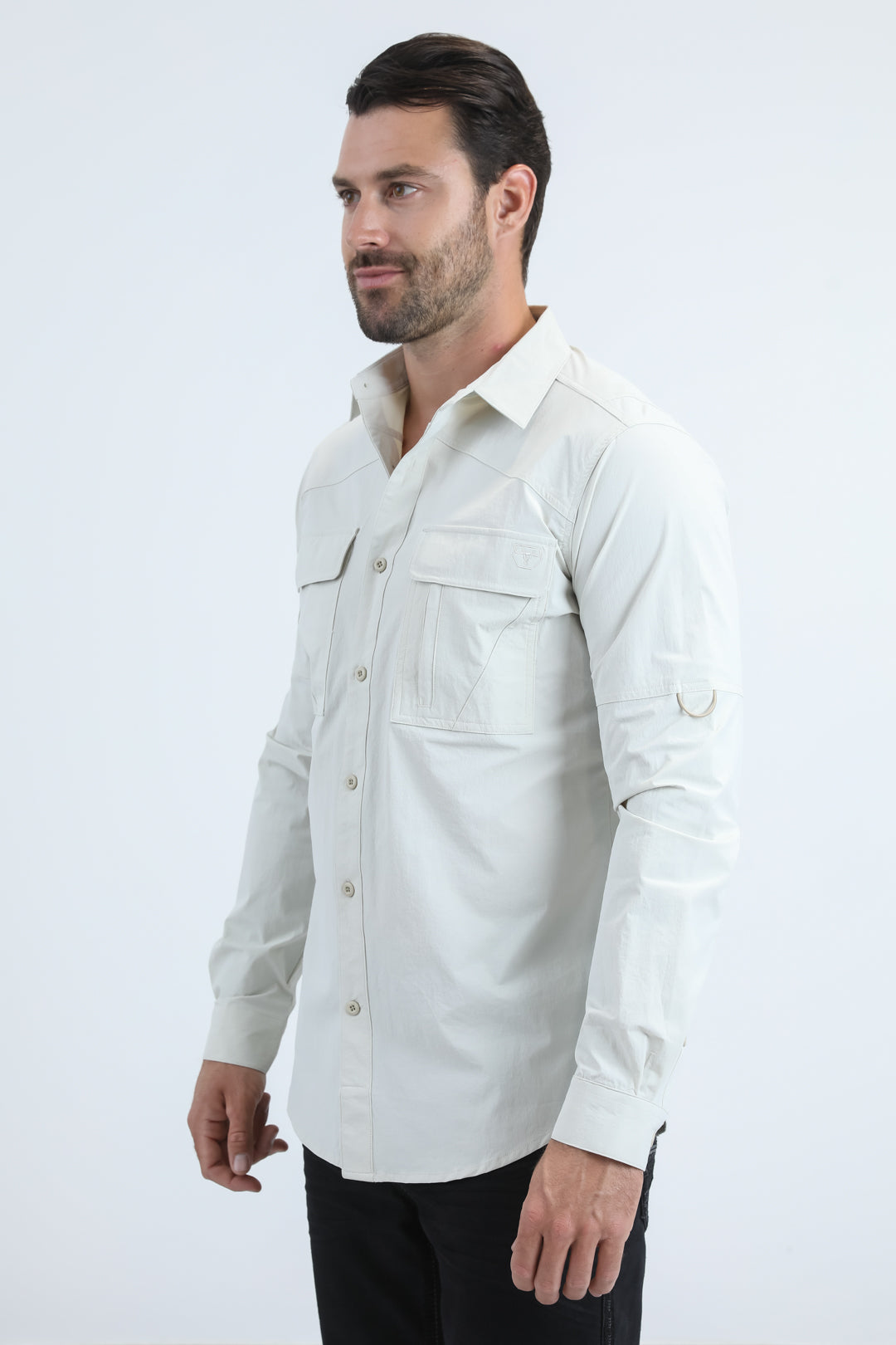 Platini Men's Performance Fishing Long Sleeve Shirt (PGL11201 Stone)