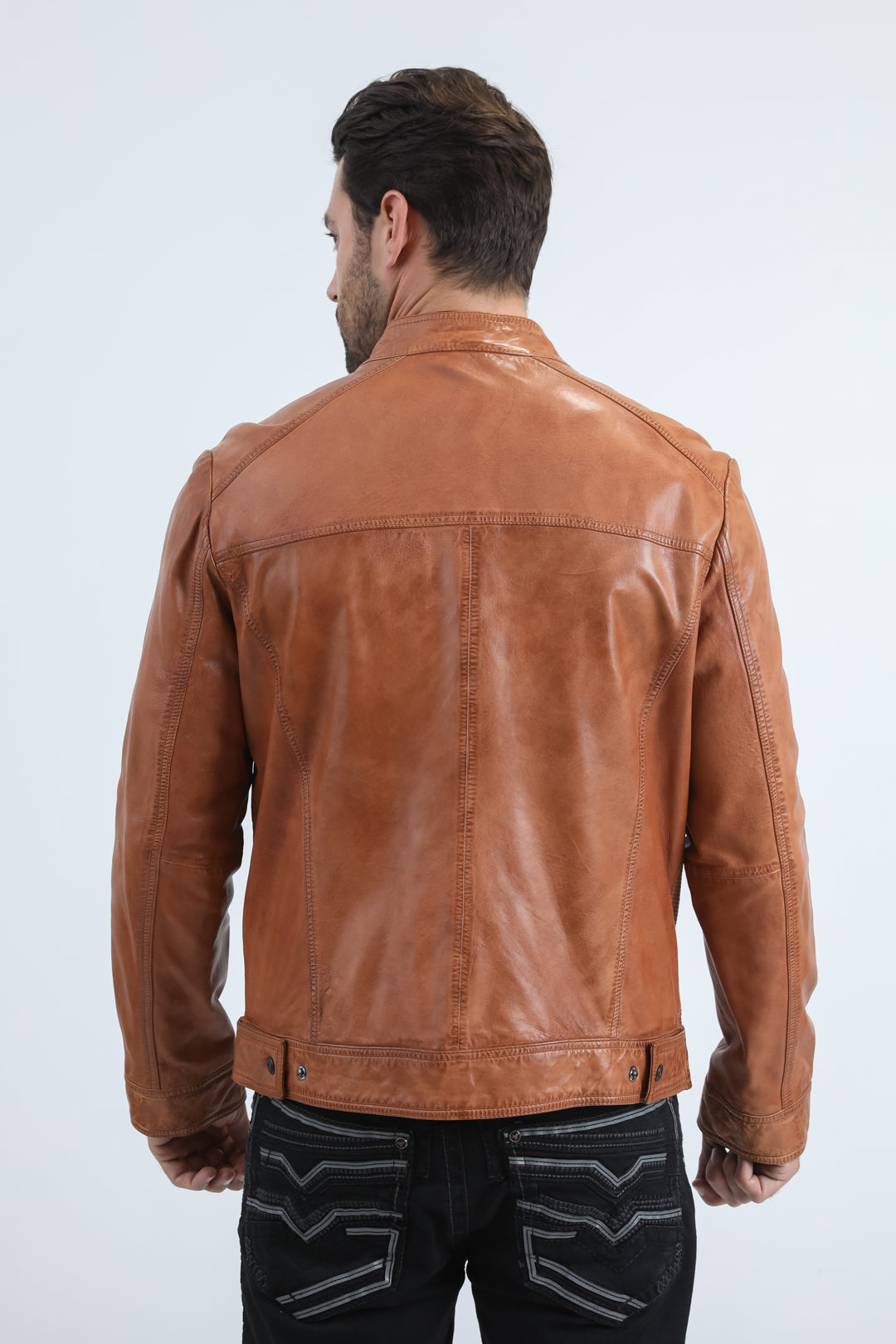 Chaqueta de motociclista perforada Platini de piel auténtica Degas para hombre (PLJ11045)