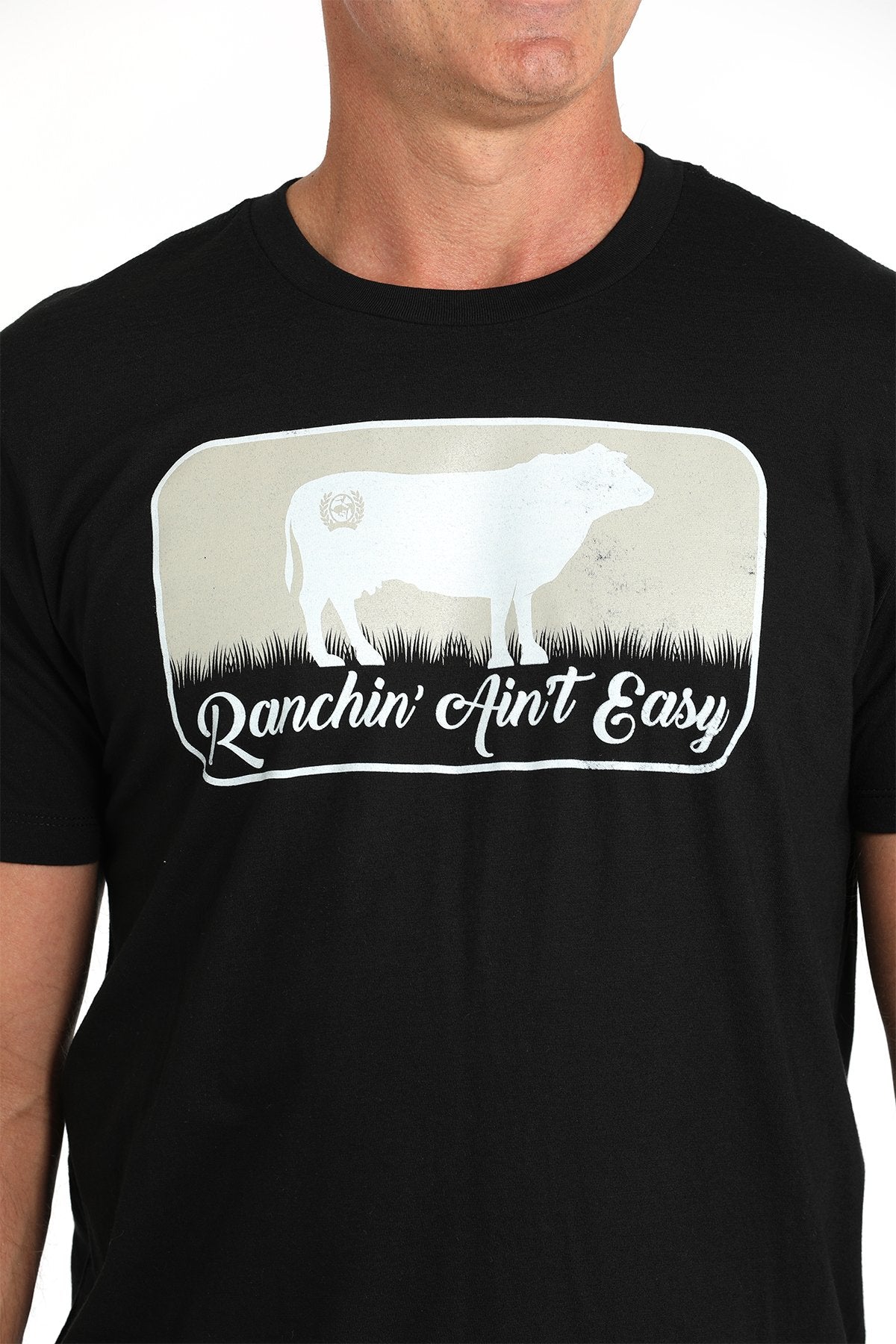 Camiseta Cinch Ranchin Ain't Easy para hombre (MTT1690633 - Negra)