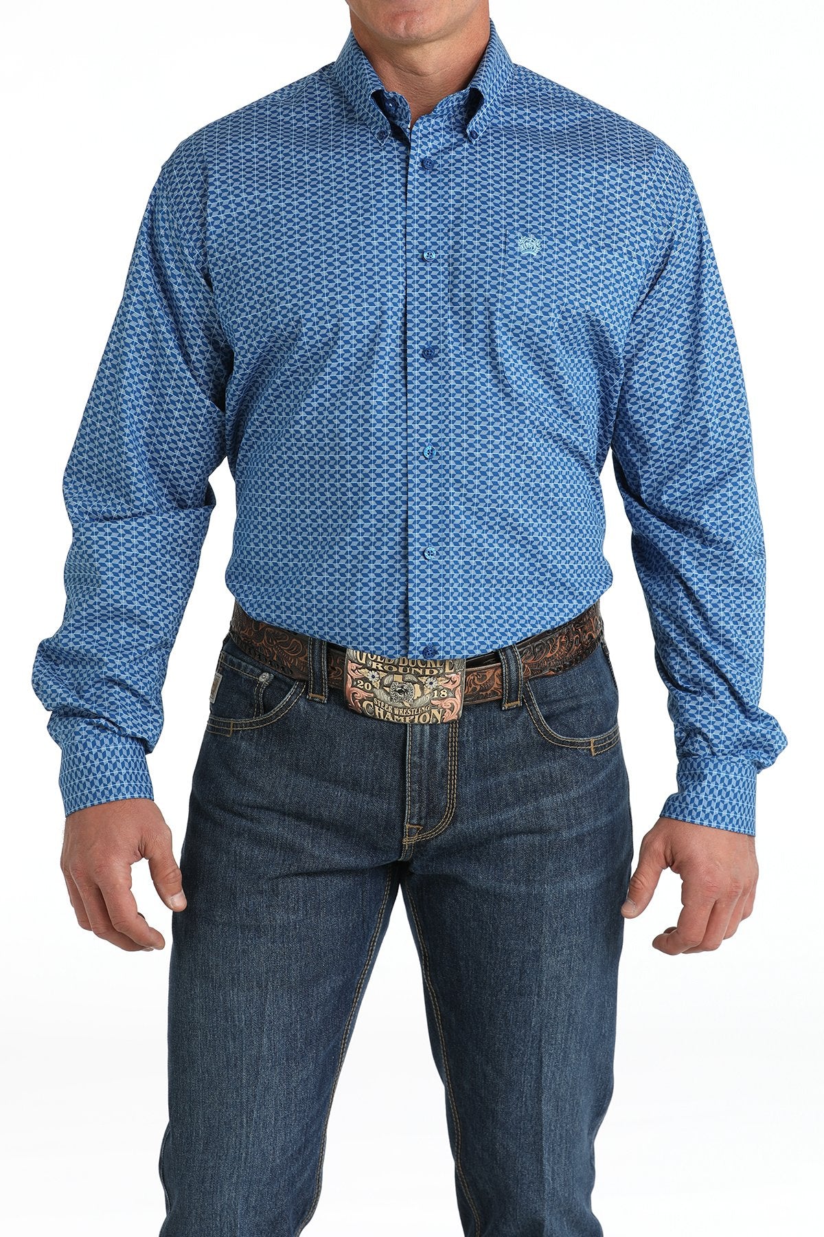 Camisa de manga larga Cinch para hombre (MTW1105795 - Azul real)