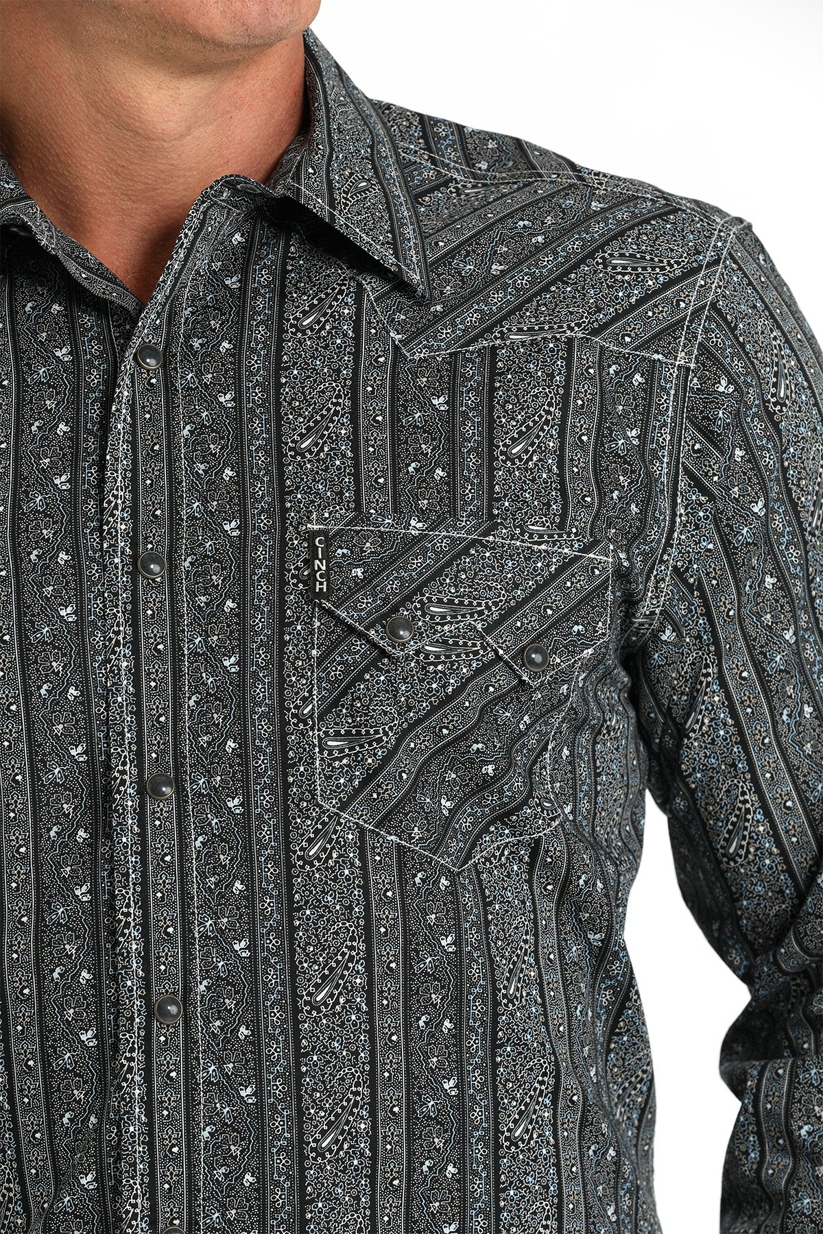 Camisa de manga larga Cinch para hombre (MTW1301076 - Negra)