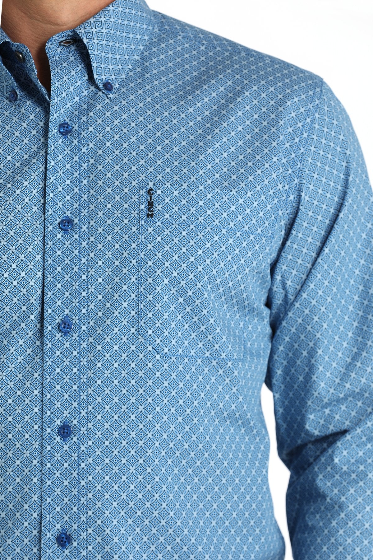 Cinch Men's Modern Fit Button-Down Western Shirt (MTW1347109 - Royal)