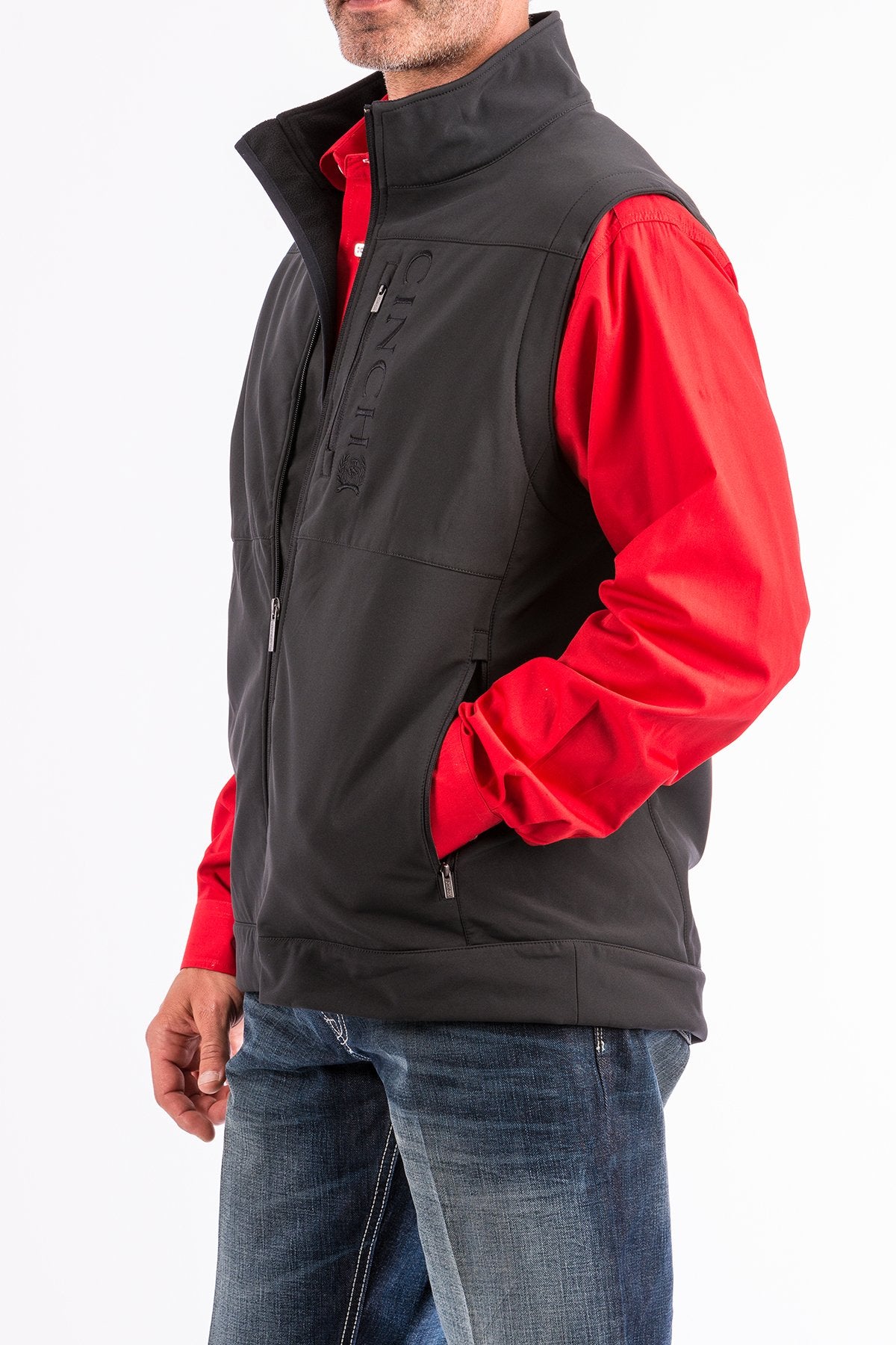Cinch Men's Concealed Carry Pocket Bonded Vest (MWV1082001 - Black)