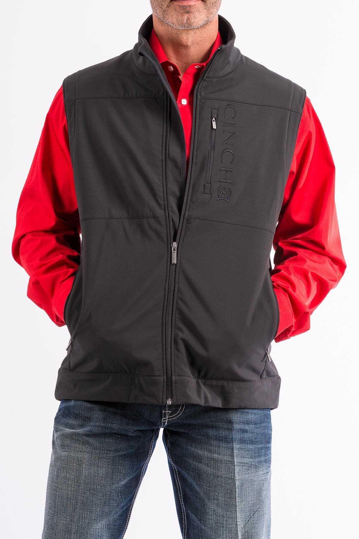 Cinch Men's Concealed Carry Pocket Bonded Vest (MWV1082001 - Black)