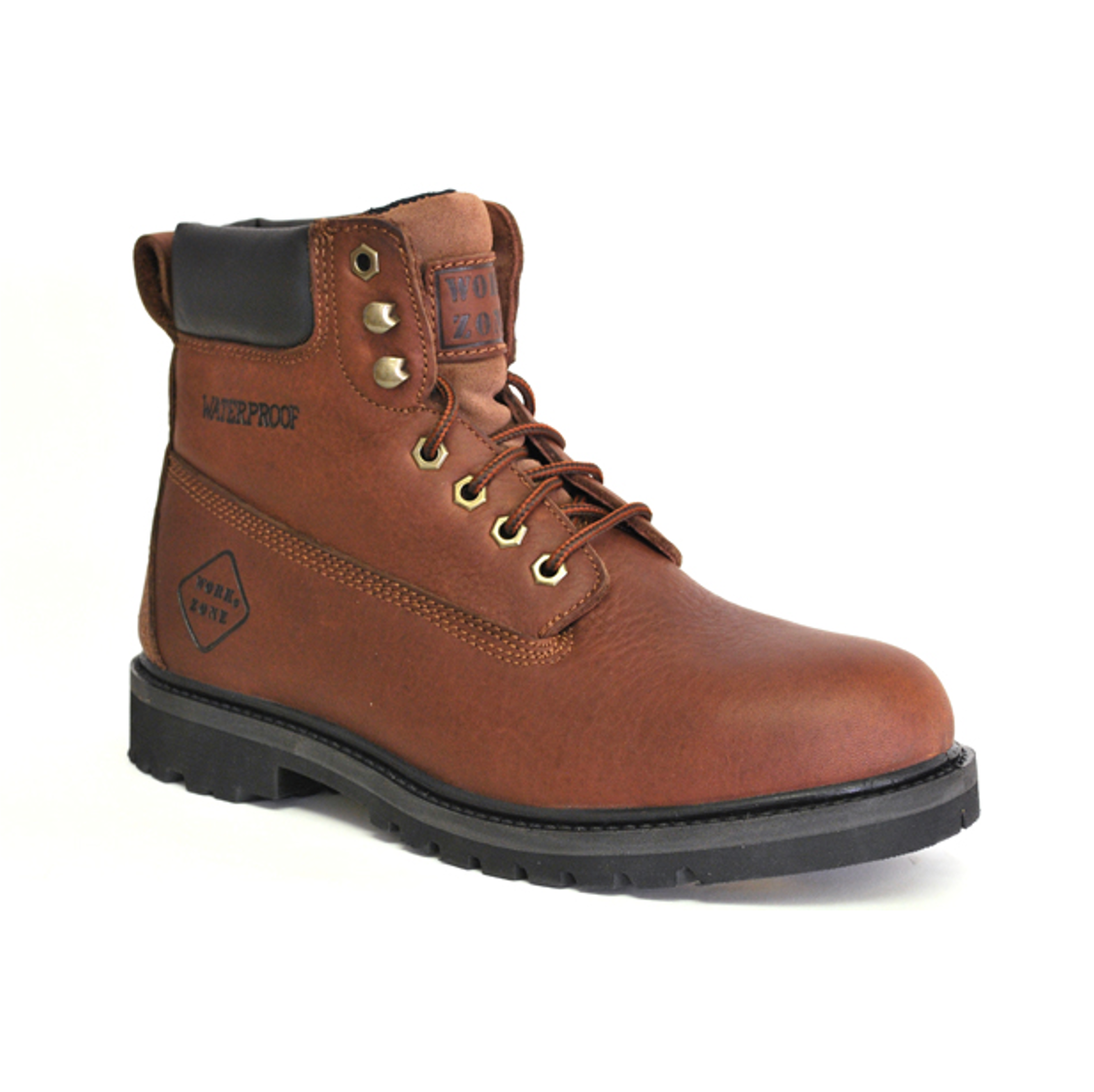 Botas de trabajo Work Zone N654 para hombre (punta blanda/marrón)