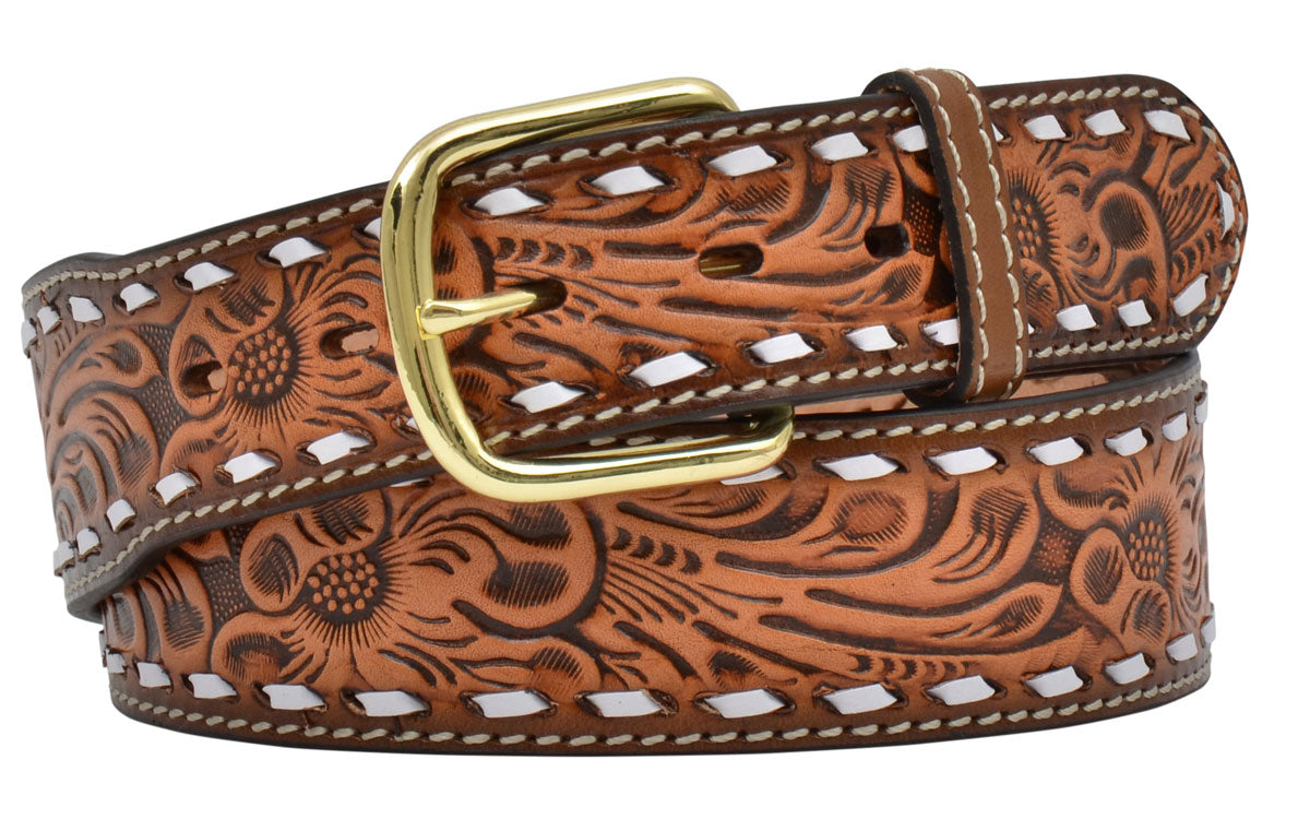 3D Belt Company Men's Floral Embossed Belt (D3870)