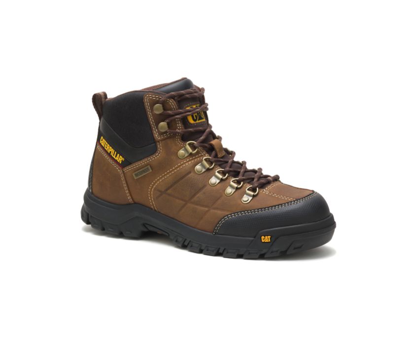 Caterpillar Men's Threshold Waterproof Work Boot (P74128 - Real Brown - Soft Toe)