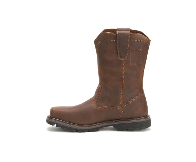Bota de trabajo Caterpillar Wellston con puntera de acero para hombre (P90439 - Marrón oscuro - Puntera de acero)