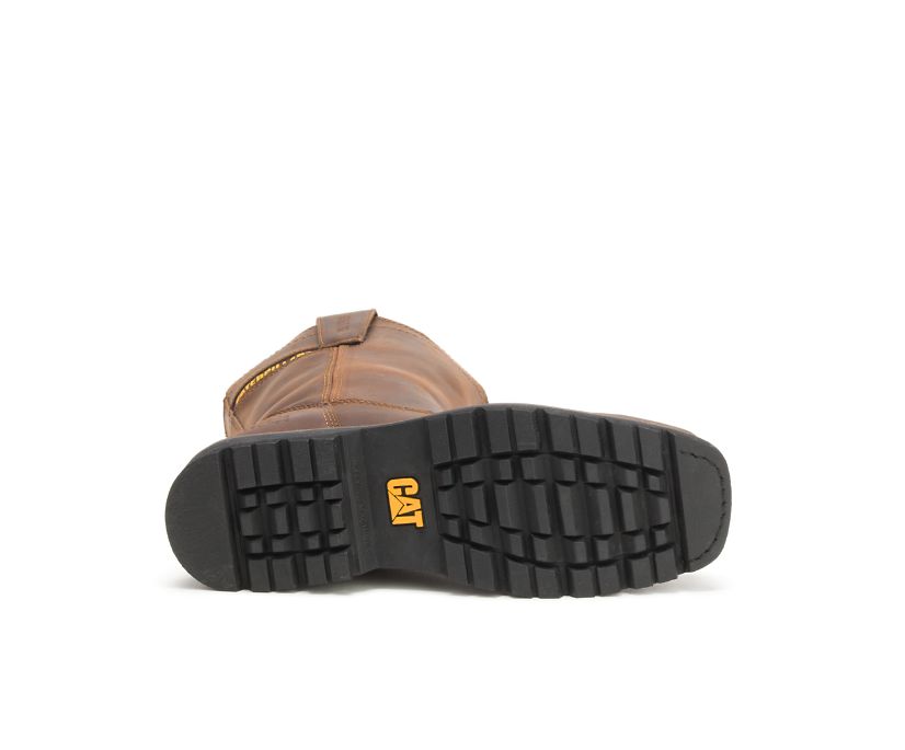 Bota de trabajo Caterpillar Wellston con puntera de acero para hombre (P90439 - Marrón oscuro - Puntera de acero)