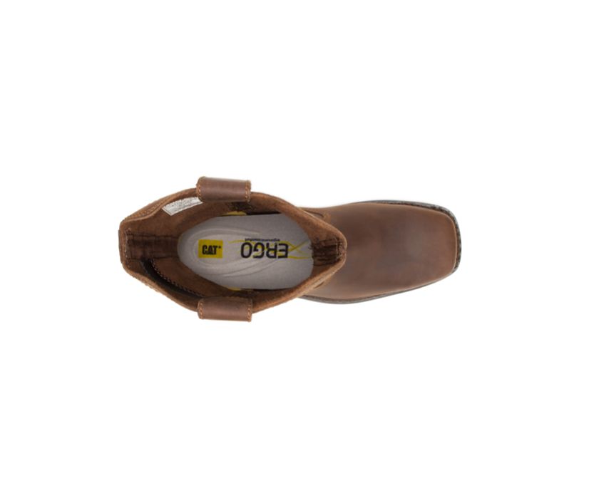 Bota de trabajo Caterpillar Wellston con puntera de acero para hombre (P90439 - Marrón oscuro - Puntera de acero)