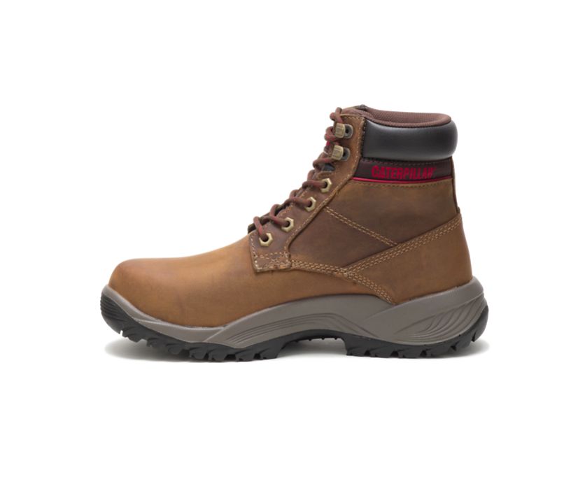 Bota de trabajo impermeable Caterpillar Dryverse de 6" para mujer (P74066 - Beige oscuro - Punta blanda)