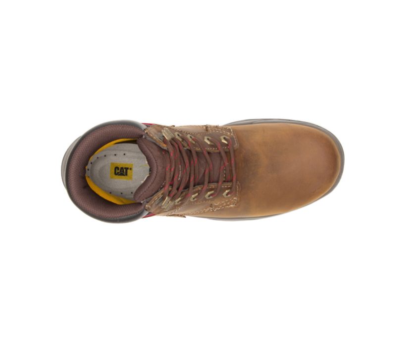 Bota de trabajo impermeable Caterpillar Dryverse de 6" para mujer (P74066 - Beige oscuro - Punta blanda)