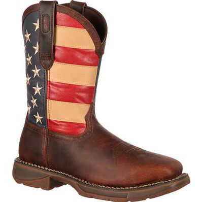 Botas vaqueras Rebel by Durango con puntera de acero y bandera para hombre (DB020)