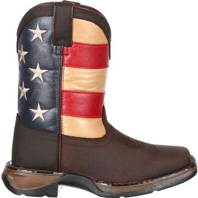 Botas vaqueras con bandera para niños pequeños Lil' Rebel de Durango (DBT0159)