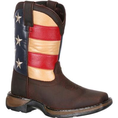 Botas vaqueras con bandera para niños grandes Lil' Rebel de Durango (DBT0160)