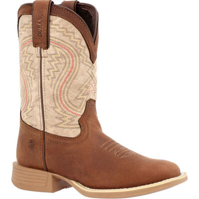 Botas vaqueras Durango Lil' Rebel Pro para niños pequeños, color café y hueso (DBT0241C)