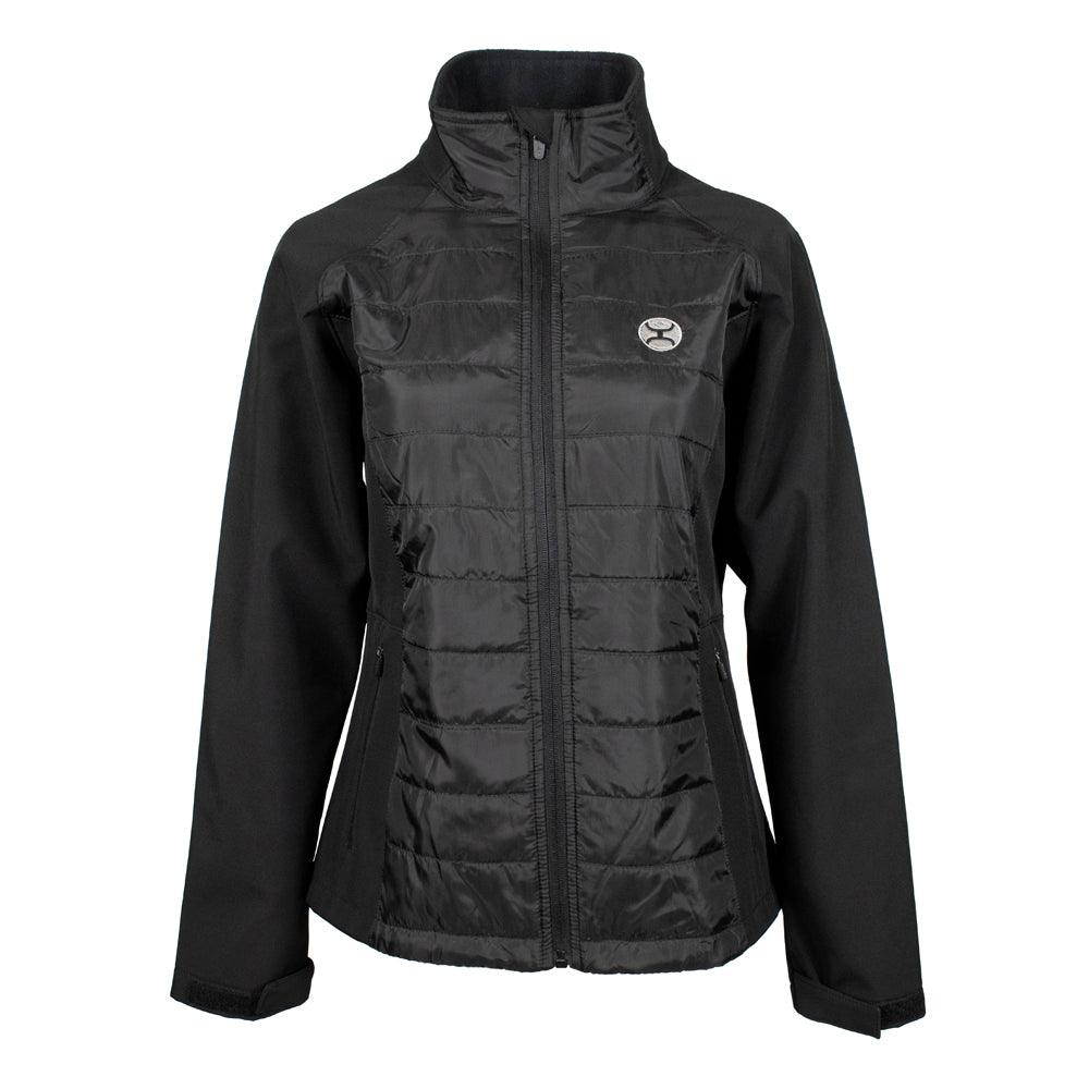 Chaqueta Softshell Hooey para mujer, negra, con cremallera completa (HJ082BK)