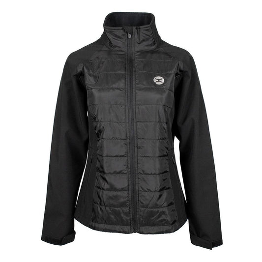 Chaqueta Softshell Hooey para mujer, negra, con cremallera completa (HJ082BK)