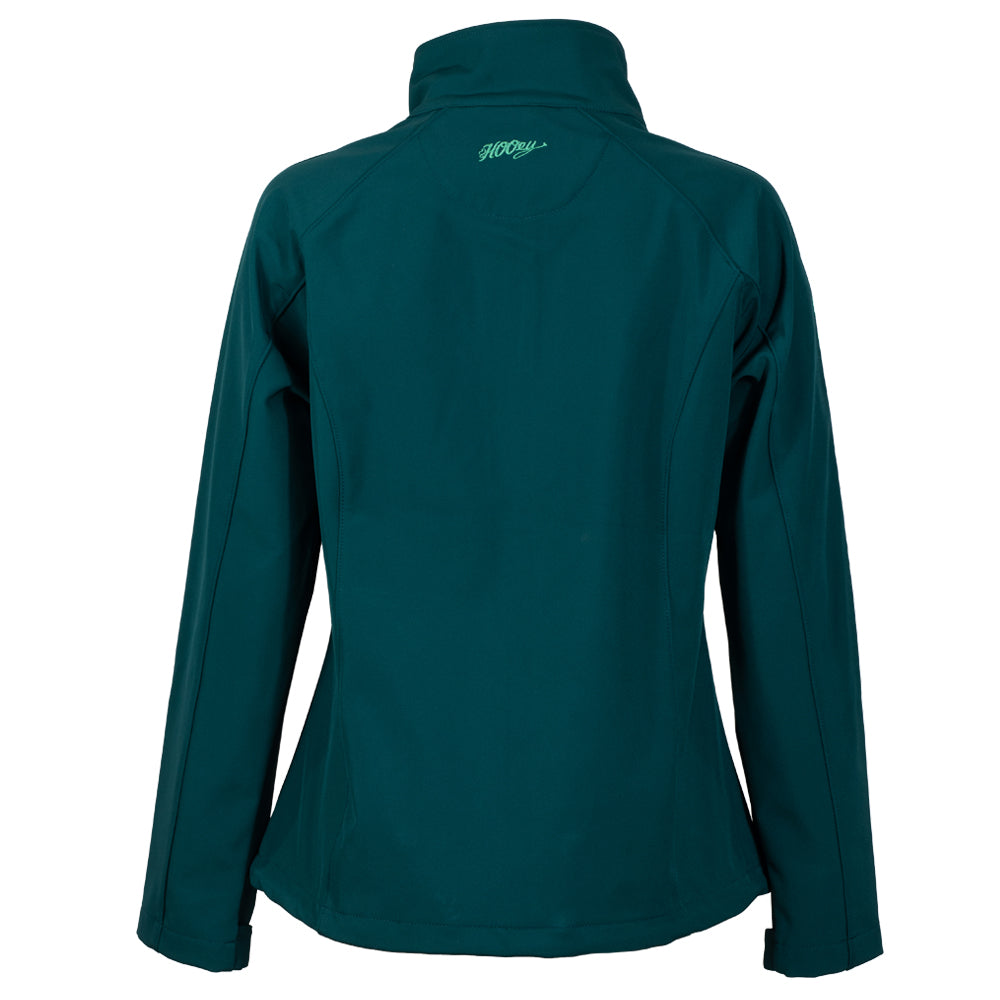 Chaqueta Hooey Soft Shell para mujer, color verde azulado, con forro estampado multicolor (HJ105TL)