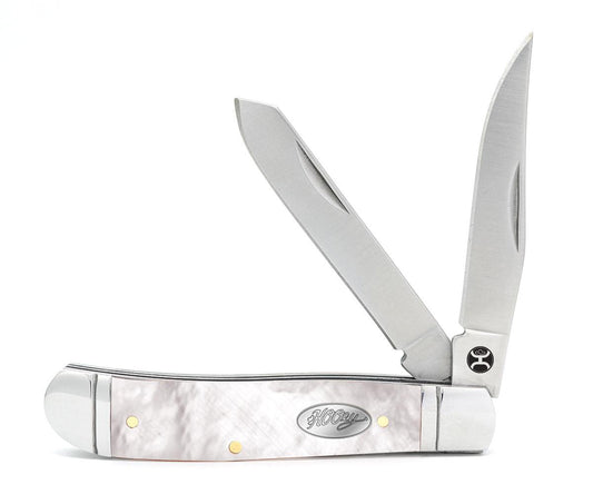 Hooey "Mother of Pearl Trapper" Knife, Large (HK125)