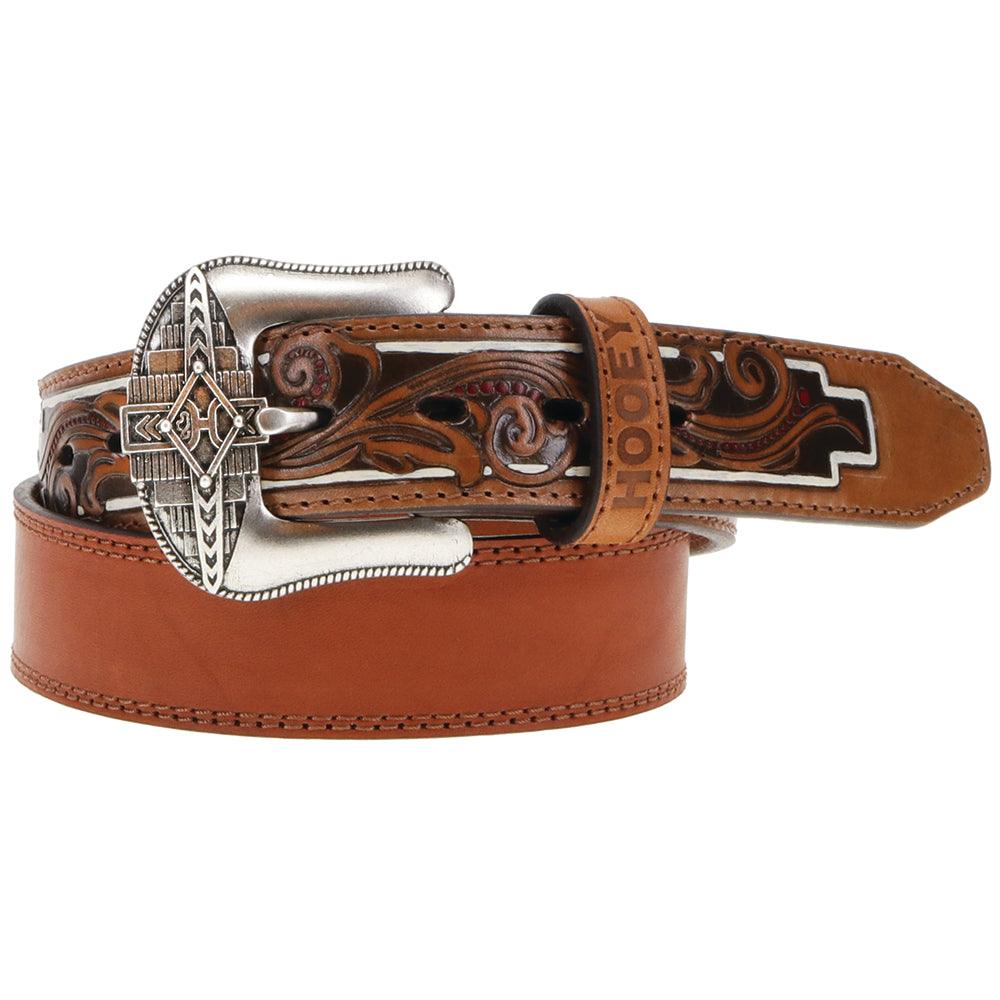 Hooey Men's "Maverick" Classic Belt Natural / Tan / Red (HMBLT026)