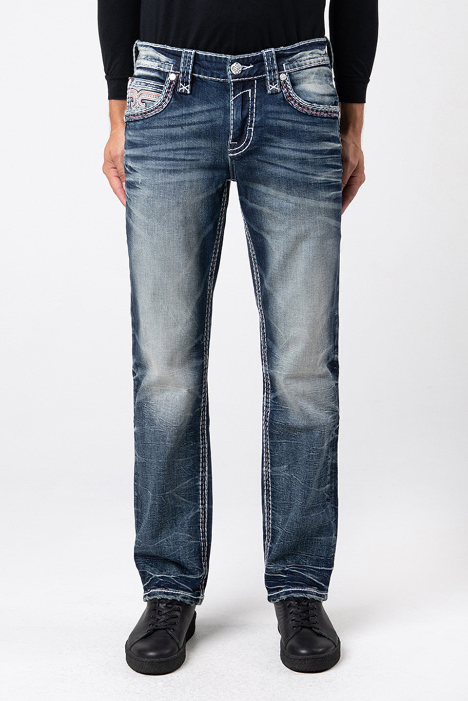 Rock Revival Men's Tyrone J201R Straight Jeans