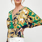 Melon Fashion Women's Shirt (MT3122-13 / Green/Gold)