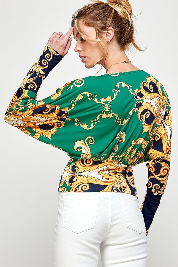 Camisa Melon Fashion para mujer (MT3122-13 / Verde/Dorado)