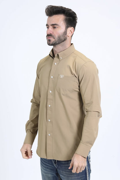 Camisa de manga larga Platini Performance para hombre color caqui (PCL10802 Caqui)