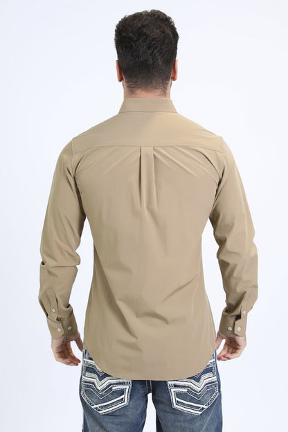 Camisa de manga larga Platini Performance para hombre color caqui (PCL10802 Caqui)