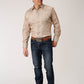 Roper Men's Long Sleeve Snap Beige and Rust Vintage Floral Print Western Shirt (01-001-0019-3061 BR)