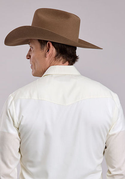 Roper Solid Broadcloth Mens Long Sleeve Shirt (1-01-025-254 WH)