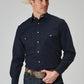 Roper Men's Long Sleeve Snap Solid Broadcloth Deep Navy Western Shirt (01-001-0025-0370 BU)