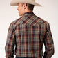 Roper Men's Long Sleeve Snap Multi Brown Black Green Plaid Western Shirt (01-001-0101-1064 BR)