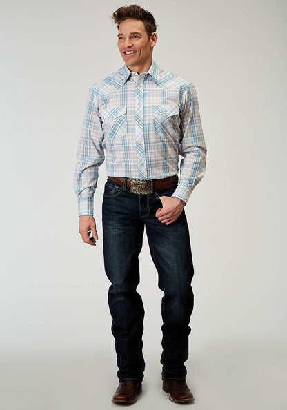 Roper Men's Long Sleeve Snap Multi Plaid Western Shirt (01-001-0101-3009 MU)