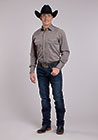 Roper Double Diamonds Mens Long Sleeve Shirt (1-01-145-258-GY)