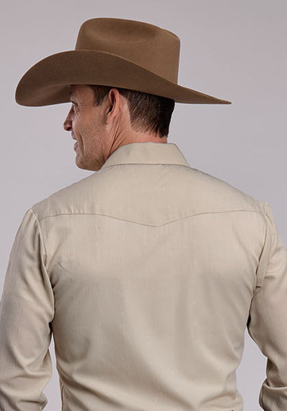 Roper Tone/Tone Tossed Steerhead Mens L/S Shirt (1-01-145-7029 TA)