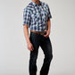 Roper Men's Short Sleeve Snap Americana Plaid Western Shirt (01-002-0101-3006 GY)