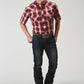 Roper Men's Short Sleeve Snap Red Plaid Western Shirt (01-002-0101-3007 RE)