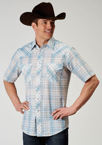 Roper Men's Short Sleeve Snap Multi Plaid Western Shirt (01-002-0101-3009 MU)