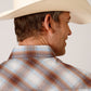 Roper Men's Short Sleeve Snap Butterscotch Light Blue and Cream Plaid Western Shirt (01-002-0101-3055 BR)